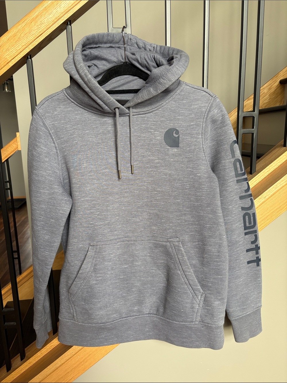 Carhartt Blue-Gray Hooded Pullover Sweatshirt, Small